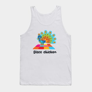 Disco Chicken Peacock (on light colors) Tank Top